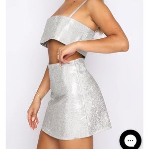 White Fox Breathtaking Crop One Last Time Skirt Set